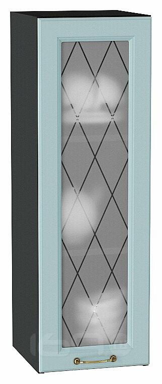 Шкаф верхний с 1-ой остекленной дверцей Ницца Голубой/Graphite 920*300*318