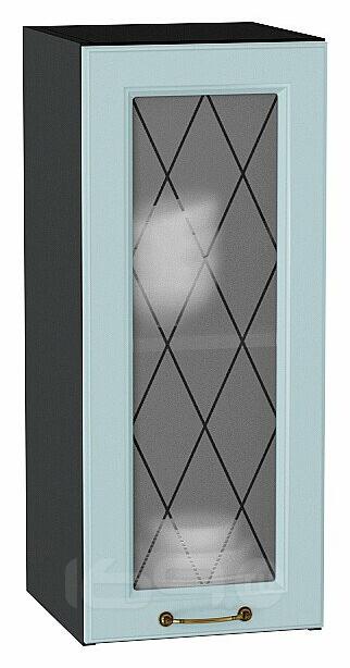 Шкаф верхний с 1-ой остекленной дверцей Ницца Голубой/Graphite 716*300*318