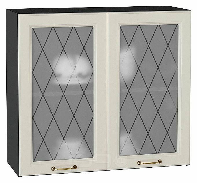 Шкаф верхний с 2-мя остекленными дверцами Ницца Агат/Graphite 716*800*318