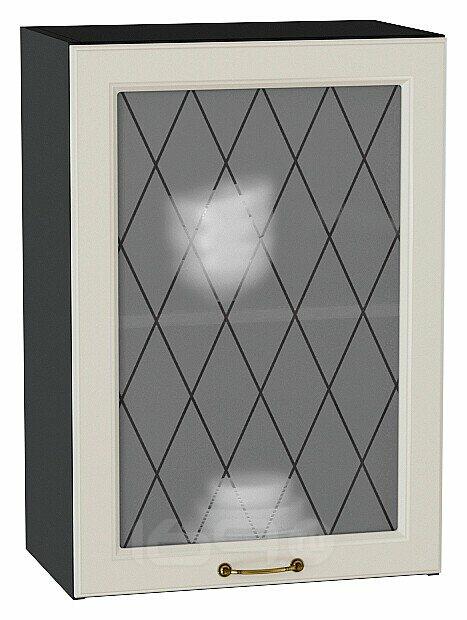 Шкаф верхний с 1-ой остекленной дверцей Ницца Агат/Graphite 716*500*318