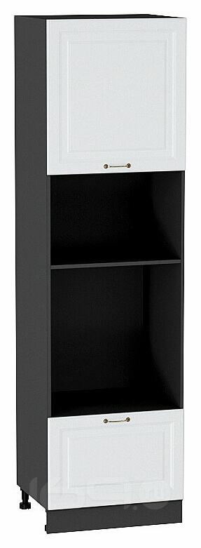 Шкаф пенал с 1-ой дверцей и ящиком под технику Ницца Белый/Graphite 2132*600*574