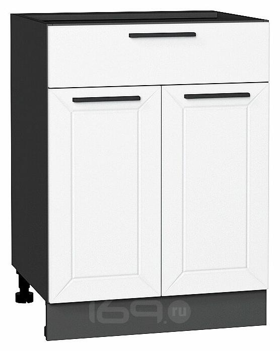 Шкаф нижний с 2-мя дверцами и ящиком Глетчер Айленд Силк Graphite 816*600*478