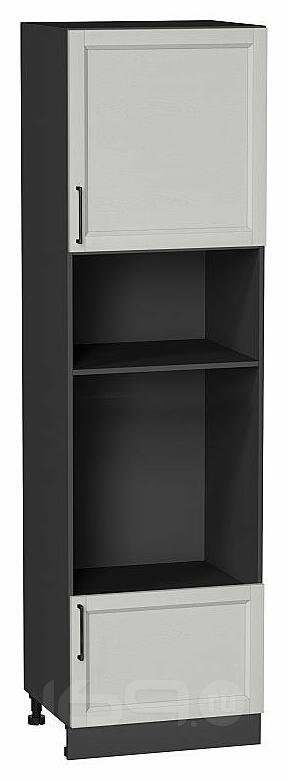 Шкаф пенал с 1-ой дверцей и ящиком под технику Сканди Grey Silkwood/Graphite 2132*600*576