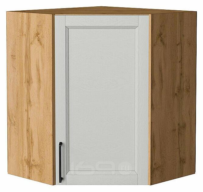 Шкаф верхний угловой Сканди Grey Silkwood/Дуб Вотан 716*600*600