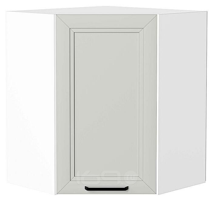 Шкаф верхний угловой Нео Grey Silk/Белый 716*600*600