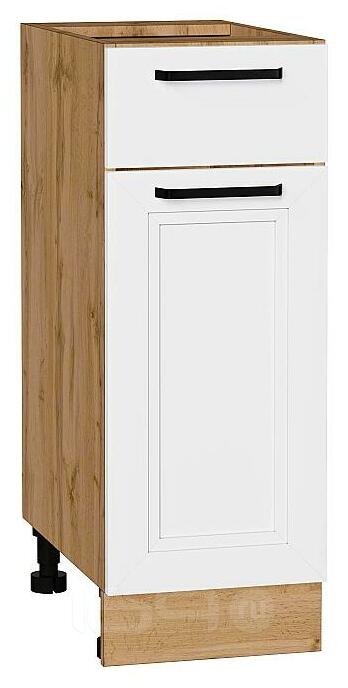 Шкаф нижний с 1-ой дверцей и ящиком Нео White Silk/Дуб Вотан 816*300*480