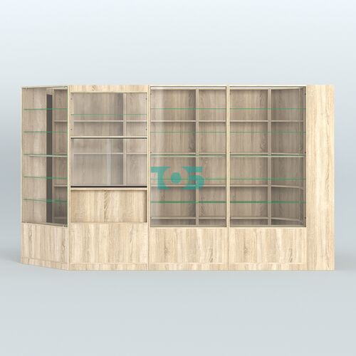 Угловой торговый павильон из ДСП СЭСП №6 (8, 82 кв.м)