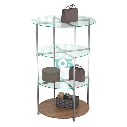 Торговые стенды СФЕРА с полками №1 (с тремя стеклянными полками 6мм)