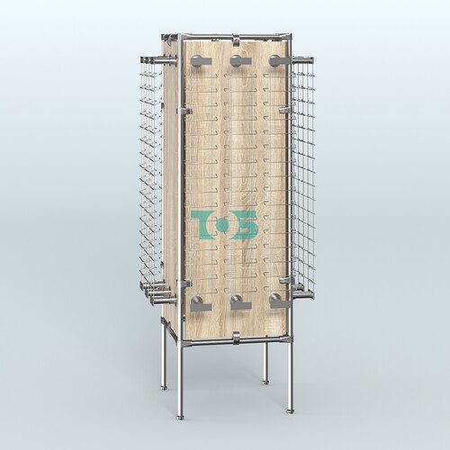 Напольная стойка Хром под очки №4-Д24 (открытого доступа)