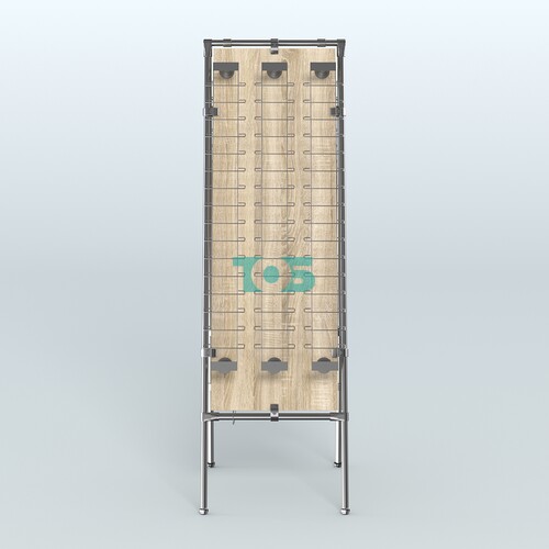 Напольная стойка Хром под очки №5-Д24 Шалаш (открытого доступа)