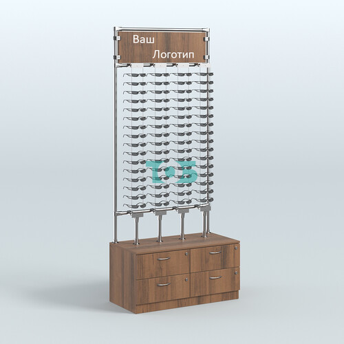 Торговая витрина для продажи очков без задней стенки №ВДПО-Т19-Д24 (открытый доступ)