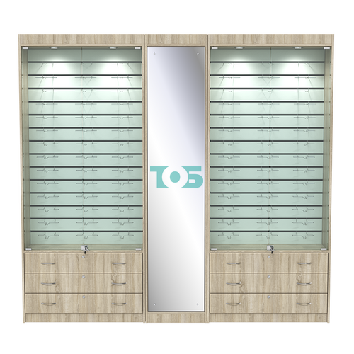 Комплект витрин под очки №10+1+10 (закрытый доступ)