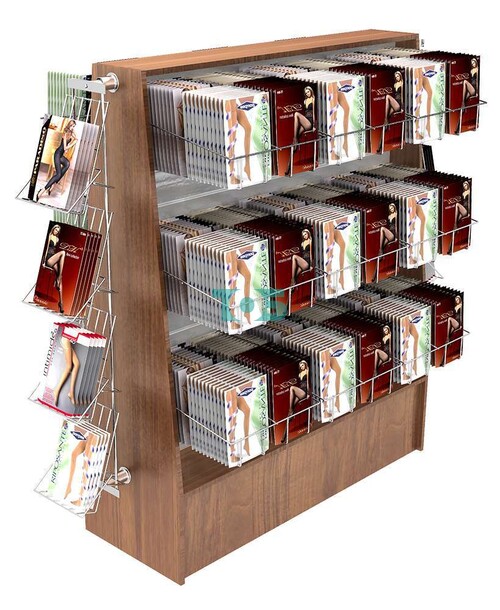 Островной стенд ЭПОС для продажи колгот с хромированными корзинами Д-02 + П-11