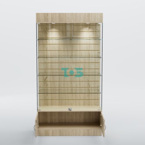 Витрина СЕТЬ №1-П с экономпанелью и полками