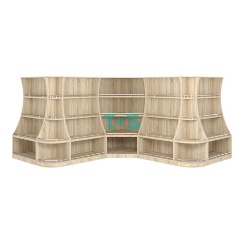 Угловой низкий стеллаж ГАРАНТ №4-О с ограничителями