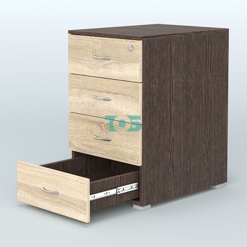 Тумба приставная для компактных столов 4 ящика с замком Тарли