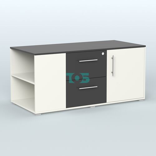 Тумба двусторонняя с отсеком и двумя открытыми полками Платинум Персонал