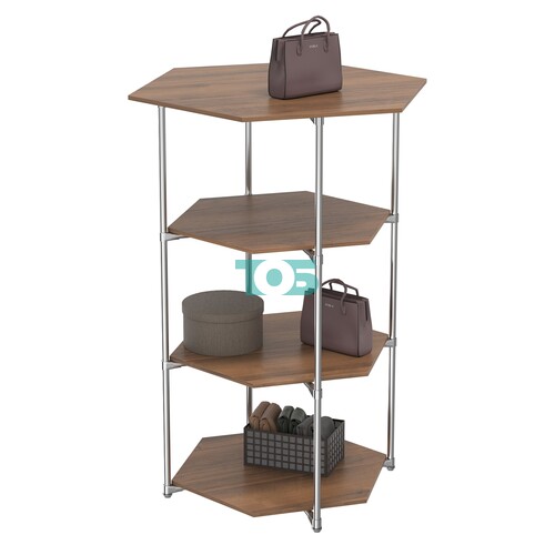 Торговый стенд ЗВЕЗДА с тремя шестигранными полками ДСП 16 мм №3