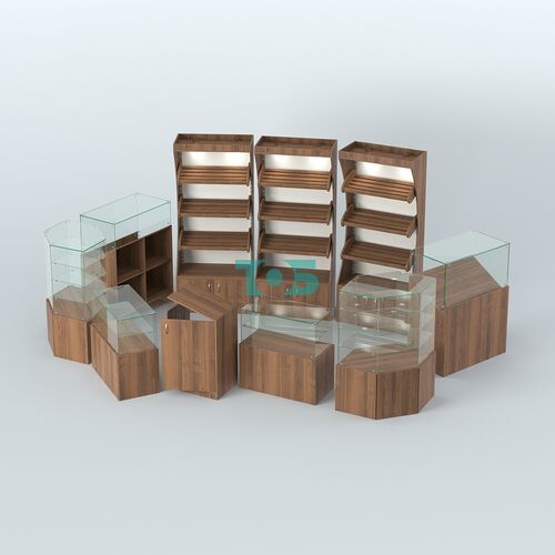 Пристенный павильон со стеклянными прилавками под выкладку хлеба и выпечки №2