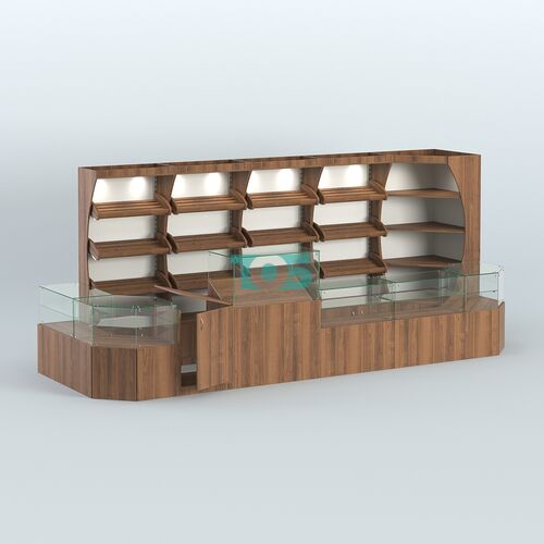 Угловой павильон с широким рядом стеллажей для размещения хлеба и выпечки №4