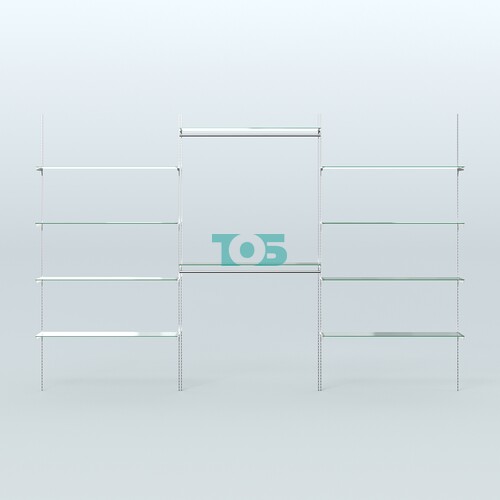 Neo Fix №8(C) с прозрачными полками и выносными поручнями (3600 мм)