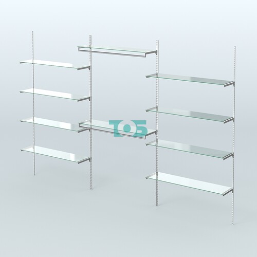 Neo Fix №8(C) с прозрачными полками и выносными поручнями (3600 мм)