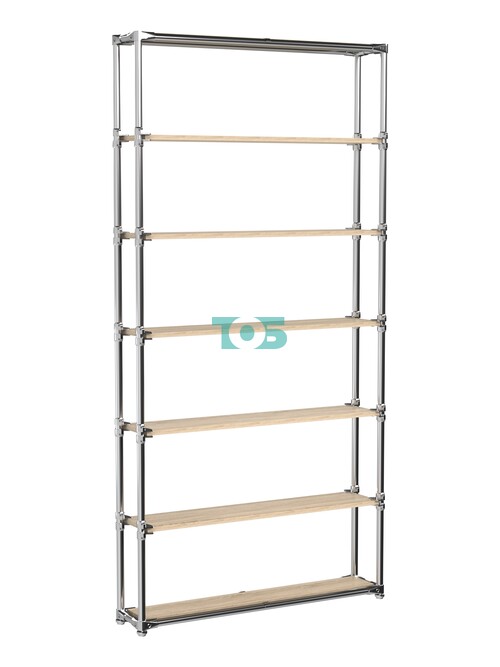 Пристенный узкий торговый стеллаж ЛАЙТ с полками ДСП №1