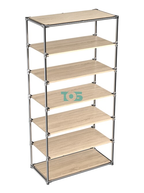 Пристенный торговый стеллаж ЛАЙТ с глубокими полками ДСП №4