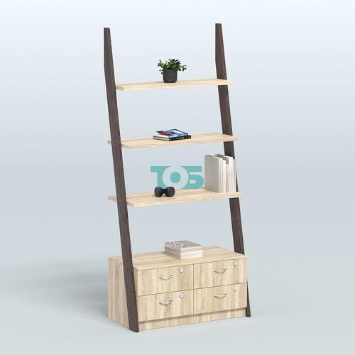 Торговая пристенная стойка ЛОФТ №2-950 с тумбой Т-19 под четыре ящика