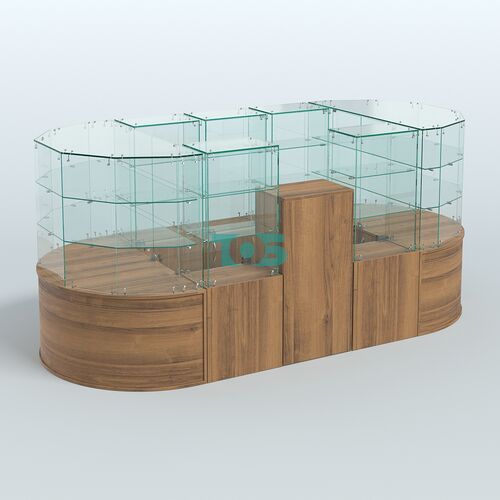 Круглый стеклянный островок-павильон серии КОЛЬЦО овальный №2