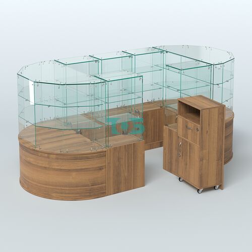 Круглый стеклянный островок-павильон серии КОЛЬЦО овальный №2