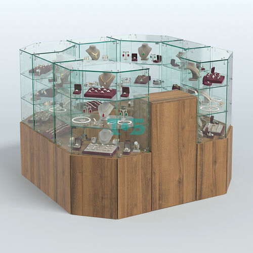 Стеклянный островок-павильон серии КОЛЬЦО квадратный №5