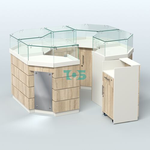 Торговый островок GOLD с зеркальным фасадом №1-1 (3,13 кв.м)