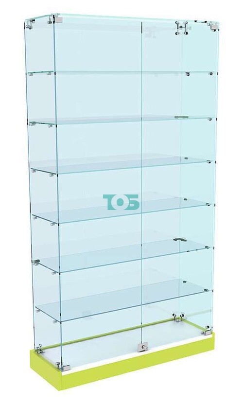Стеклянная витрина узкая в центр зала для аптеки ЛАЙМ-ХП-09