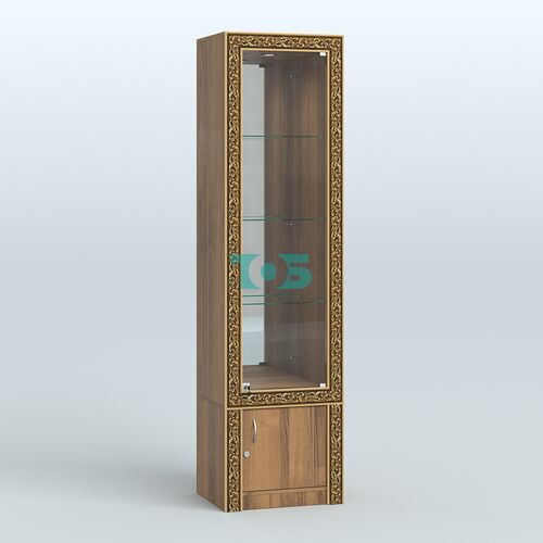 Витрина зеркальная с декором №ВБА-4