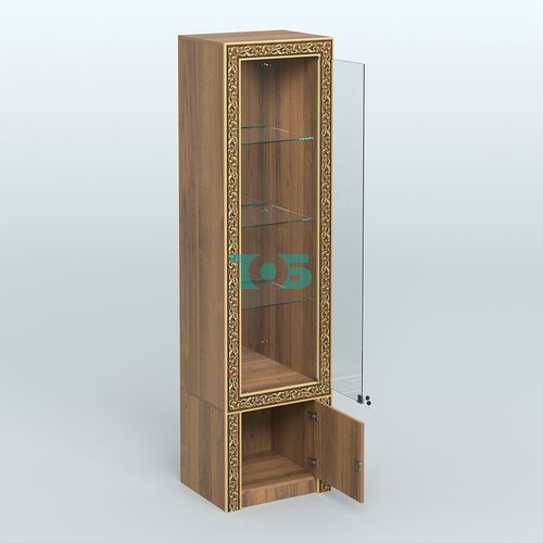 Витрина зеркальная с декором №ВБА-4