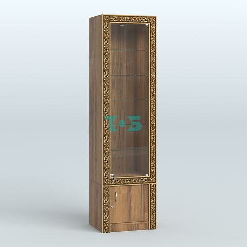 Витрина с декором и пятью прозрачными полками №ВБА-502