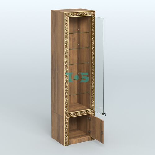 Витрина с декором и пятью прозрачными полками №ВБА-502