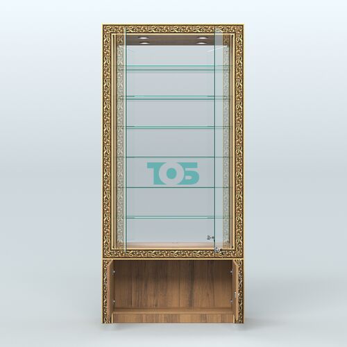 Витрина пристенная с декором №ВБА-32