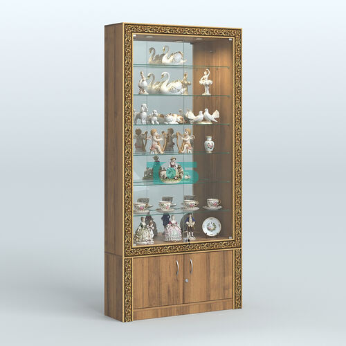 Витрина пристенная с декором №ВБА-32