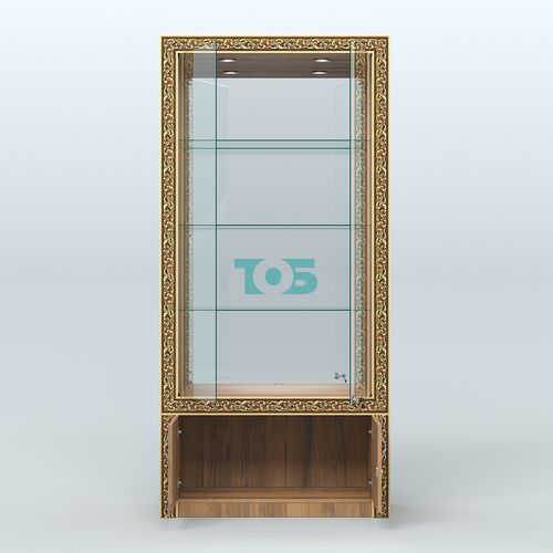 Витрина с декором и зеркалом №ВБА-3