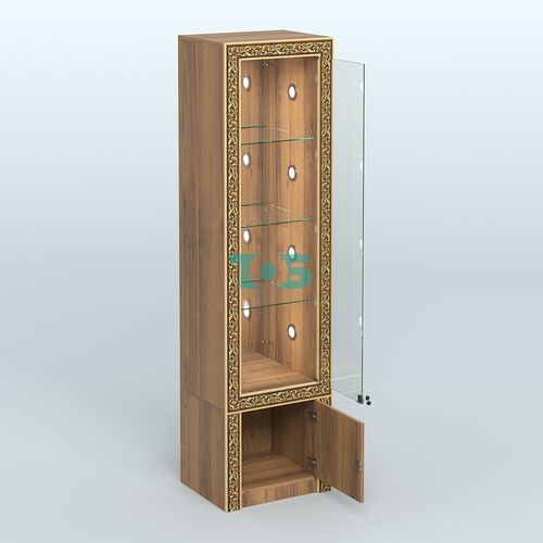 Витрина с декором и диодной подсветкой №ВБА-4С