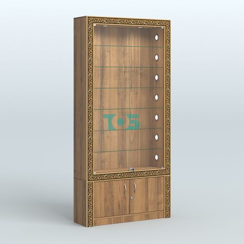 Витрина с декором и стеклянными дверками №ВБА-31С