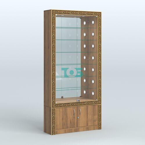 Витрина с декором и зеркальной задней стенкой №ВБА-32С