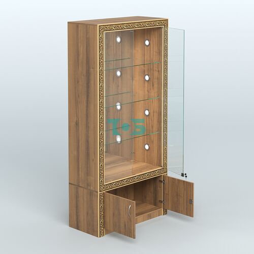 Витрина выставочная с декором №ВБА-3С