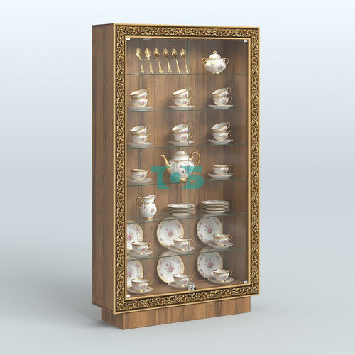 Низкая узкая витрина с декором НБА-9