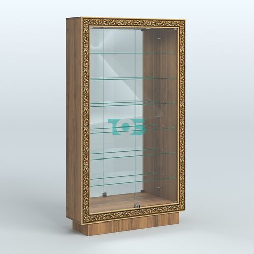 Низкая витрина с декором и узкими полками НБА-11