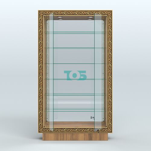 Низкая витрина с декором и узкими полками НБА-11