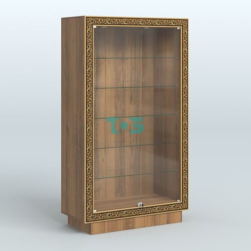 Низкая витрина с декором и прозрачными дверками НБА-505