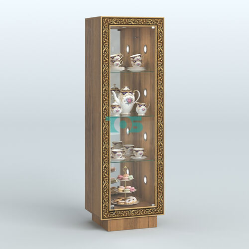 Низкая витрина с декором и диодной подсветкой НБА-3С